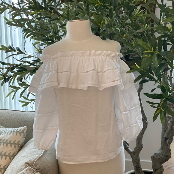 Parker White Off the Shoulder Blouse - Picture 1 of 5